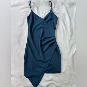 Revamped wrap front mini dress